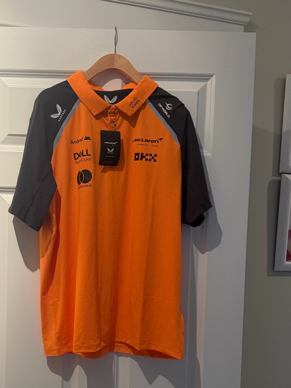 MCLAREN F1 2025 Men's Team Polo Shirt - Papaya